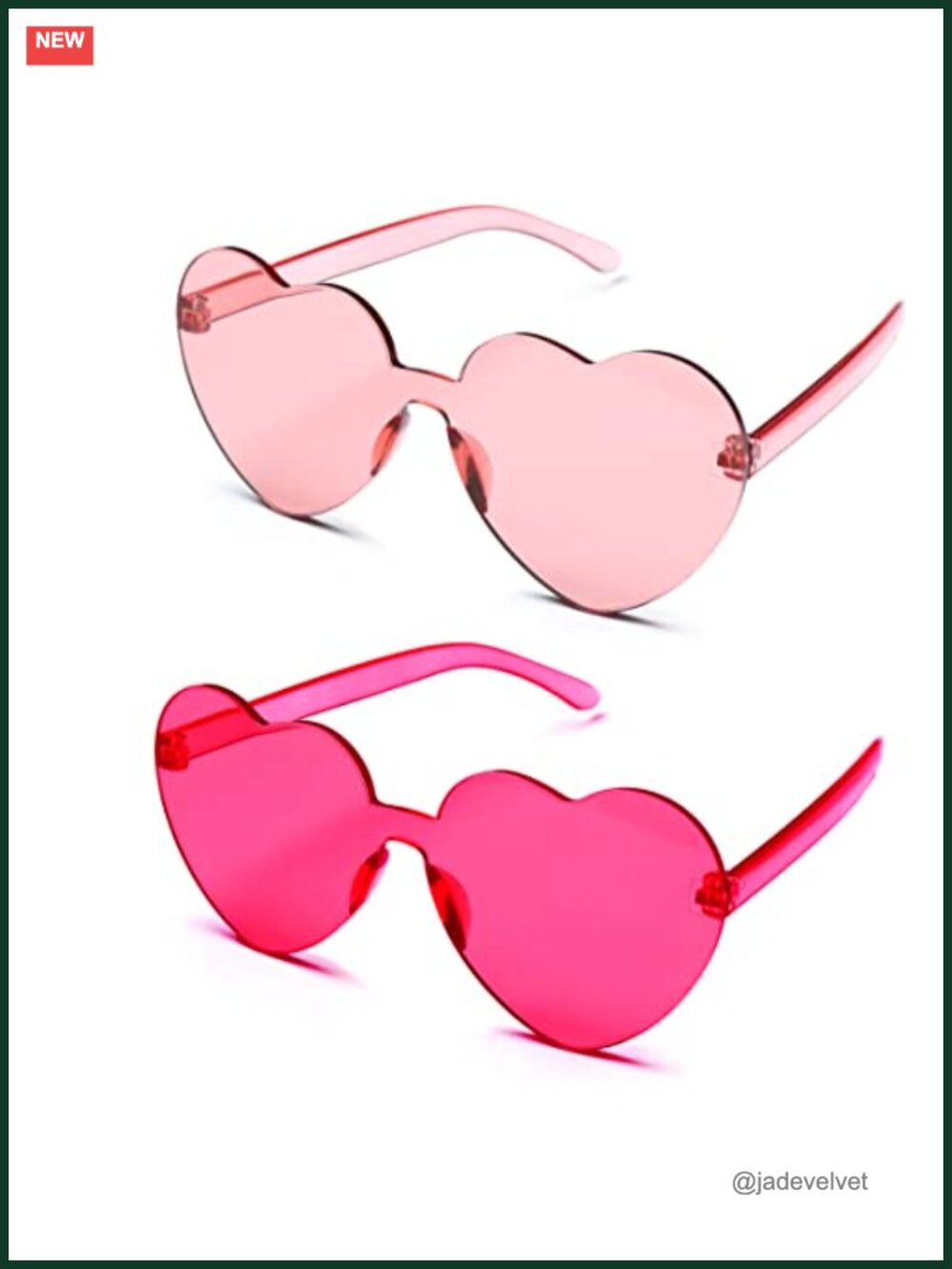 Heart Shaped Sunglasses 2 Pack Oversized Party Favors Women